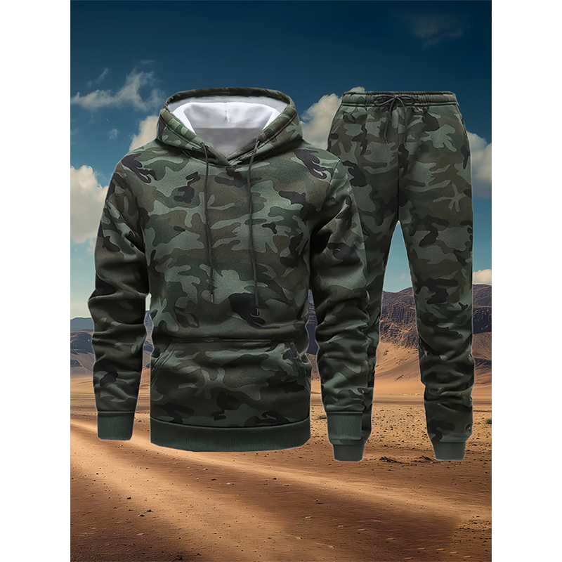 3D Printing Custom - Conjuntos de Moletom com Estampa Camuflada