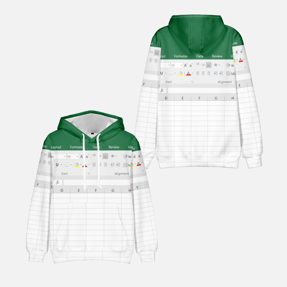 Casual excel hoodie para homem - 3D Printing Online Service avaliação e preço